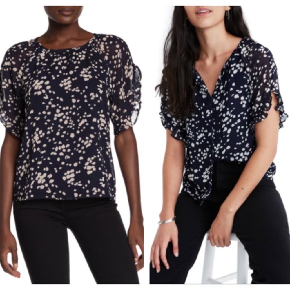 Madewell Memento Short Ruffle Sleeve Top XL